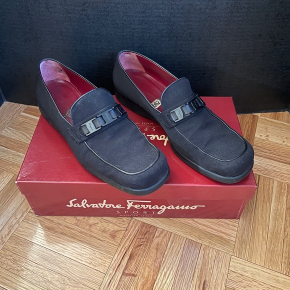 Salvatore Ferragamo Nero Fabric Black Calf flat - Picture 7 of 7